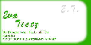 eva tietz business card